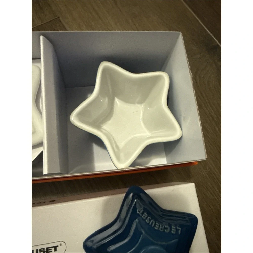 Le Creuset Star Ramekin 3 Pc Set Limited Edition Red White Blue July 4th NEW Box